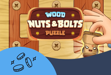Wood Nuts & Bolts Puzzle